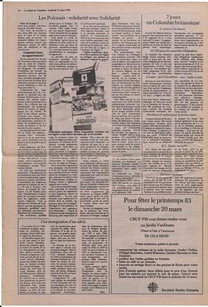 Le Soleil de Colombie, March 11, 1983, page 14