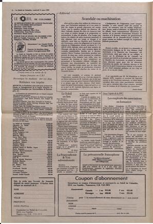 Le Soleil de Colombie, March 11, 1983, page 2