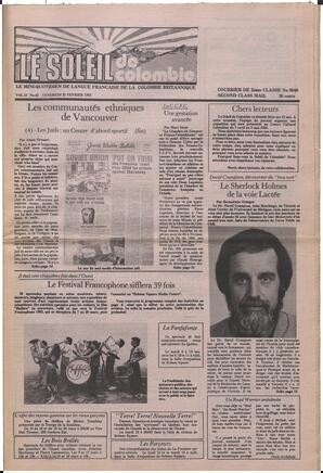 Le Soleil de Colombie, February 25, 1983, page 1