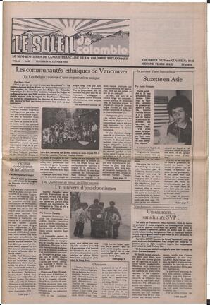 Le Soleil de Colombie, January 14, 1983, page 1