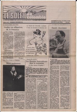 Le Soleil de Colombie, December 17, 1982, page 1