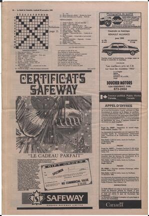 Le Soleil de Colombie, November 26, 1982, page 16