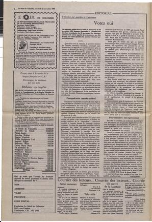 Le Soleil de Colombie, November 12, 1982, page 2