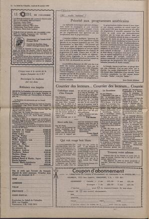 Le Soleil de Colombie, October 29, 1982, page 2