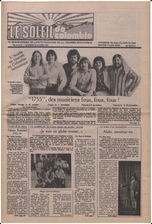 Le Soleil de Colombie, October 29, 1982, page 1