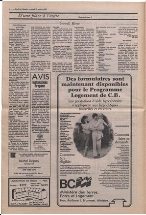 Le Soleil de Colombie, October 22, 1982, page 8