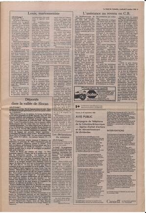 Le Soleil de Colombie, October 8, 1982, page 5