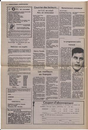 Le Soleil de Colombie, August 20, 1982, page 2