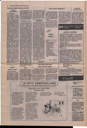 Le Soleil de Colombie, August 13, 1982, page 6
