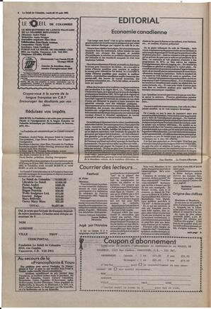 Le Soleil de Colombie, August 13, 1982, page 2