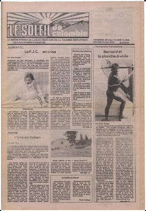 Le Soleil de Colombie, July 30, 1982, page 1