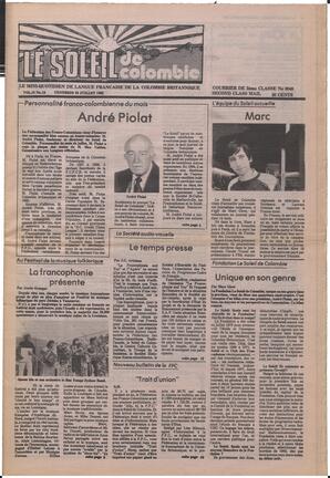 Le Soleil de Colombie, July 23, 1982, page 1