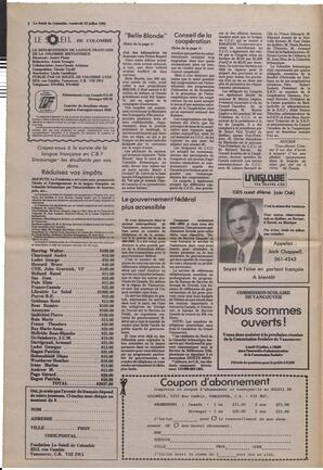 Le Soleil de Colombie, July 16, 1982, page 2