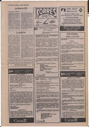 Le Soleil de Colombie, July 2, 1982, page 20