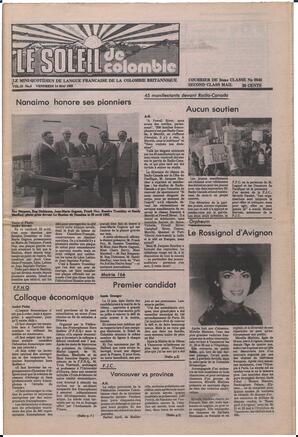 Le Soleil de Colombie, May 14, 1982, page 1