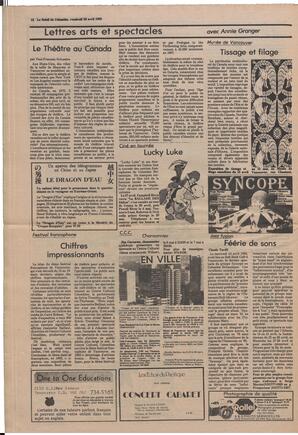 Le Soleil de Colombie, April 23, 1982, page 12