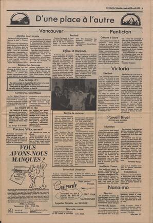 Le Soleil de Colombie, April 23, 1982, page 3