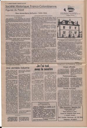 Le Soleil de Colombie, April 9, 1982, page 6