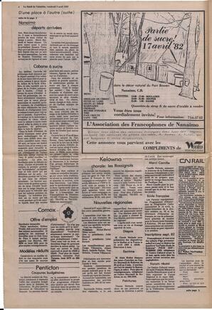 Le Soleil de Colombie, April 9, 1982, page 4