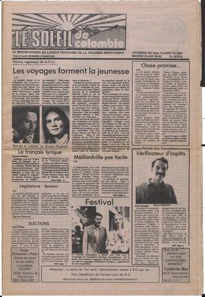 Le Soleil de Colombie, March 19, 1982, page 1