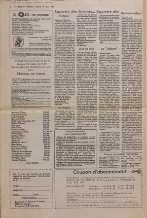 Le Soleil de Colombie, March 12, 1982, page 2