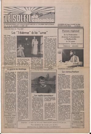 Le Soleil de Colombie, March 12, 1982, page 1