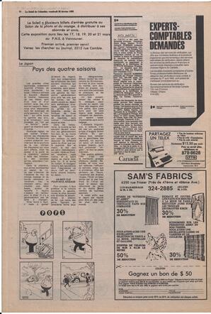 Le Soleil de Colombie, February 26, 1982, page 14