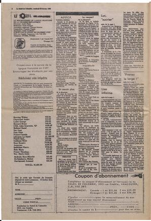 Le Soleil de Colombie, February 26, 1982, page 2