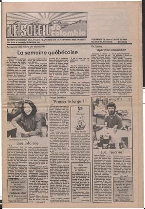 Le Soleil de Colombie, February 26, 1982, page 1