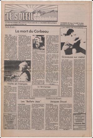 Le Soleil de Colombie, February 12, 1982, page 1