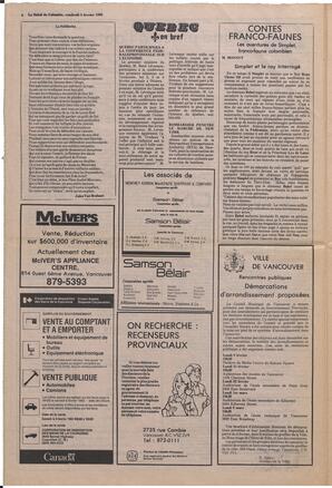 Le Soleil de Colombie, February 5, 1982, page 4