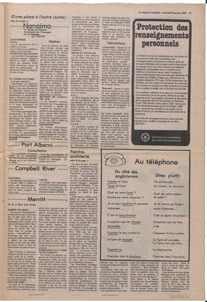 Le Soleil de Colombie, January 29, 1982, page 11