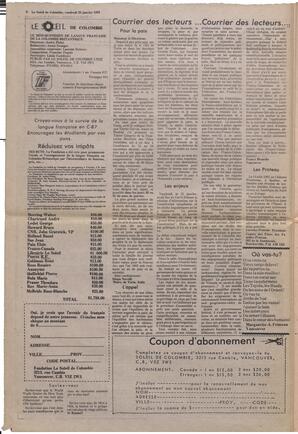 Le Soleil de Colombie, January 29, 1982, page 2