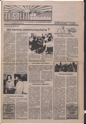 Le Soleil de Colombie, January 29, 1982, page 1