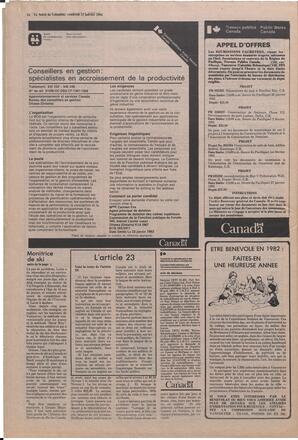 Le Soleil de Colombie, January 15, 1982, page 14