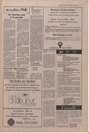 Le Soleil de Colombie, January 15, 1982, page 11
