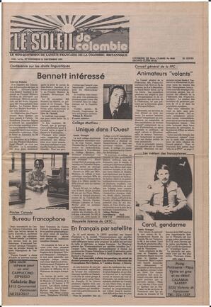 Le Soleil de Colombie, December 11, 1981, page 1