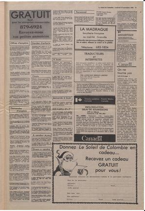 Le Soleil de Colombie, November 13, 1981, page 15