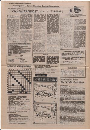 Le Soleil de Colombie, November 13, 1981, page 6