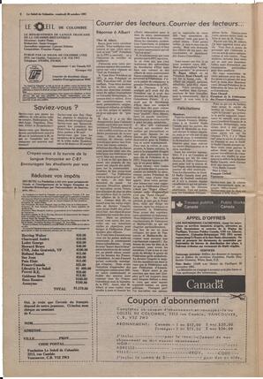 Le Soleil de Colombie, October 30, 1981, page 2