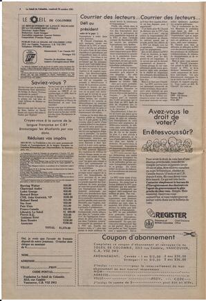 Le Soleil de Colombie, October 23, 1981, page 2