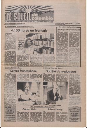 Le Soleil de Colombie, October 16, 1981, page 1