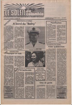 Le Soleil de Colombie, October 2, 1981, page 1