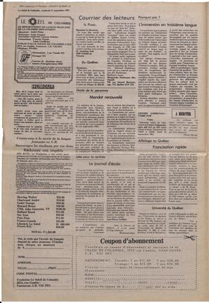 Le Soleil de Colombie, September 11, 1981, page 2