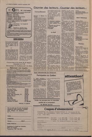 Le Soleil de Colombie, September 4, 1981, page 2