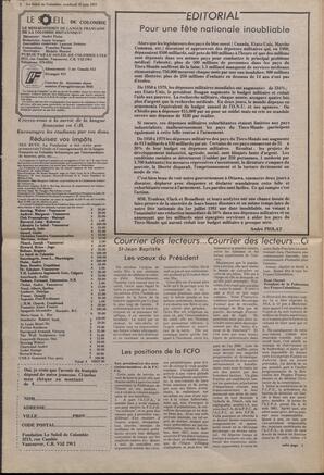 Le Soleil de Colombie, June 26, 1981, page 2
