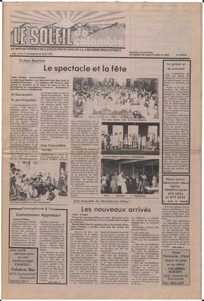 Le Soleil de Colombie, June 26, 1981, page 1