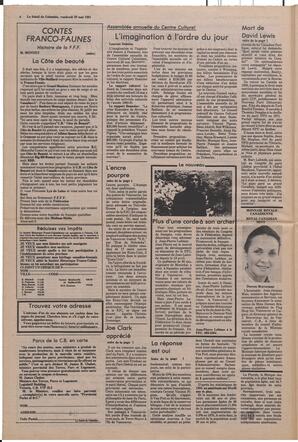 Le Soleil de Colombie, May 29, 1981, page 4