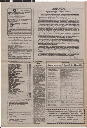 Le Soleil de Colombie, May 22, 1981, page 2