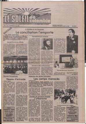 Le Soleil de Colombie, May 22, 1981, page 1